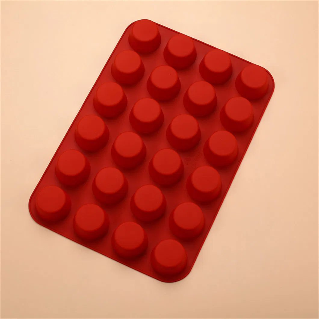 Fabricante da China 24 Células FDA Molde de Bolo de Papel de Silicone Redondo de Silicone