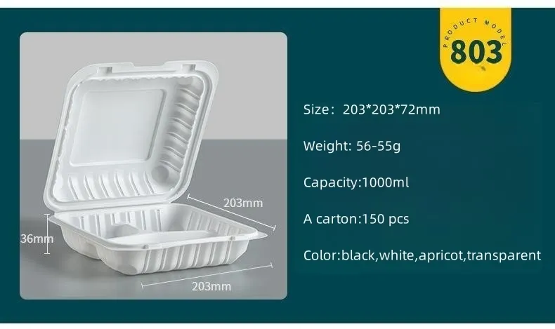 Caixa de Almoço para Viagem Descartável Estilo Americano 5.5*5.5 Polegada para Hambúrguer e Salada Caixa Grossa de Grau Alimentício para Fast Food