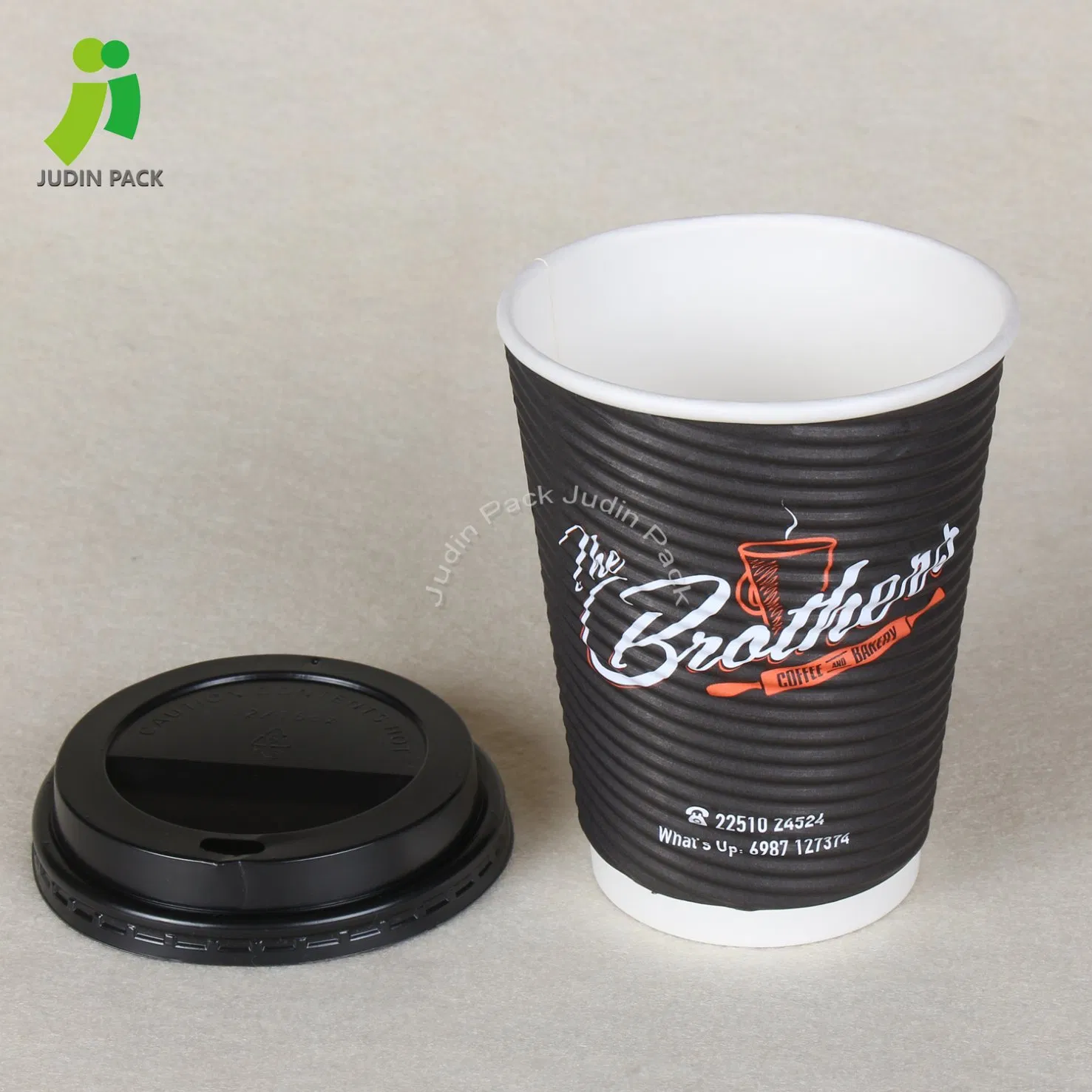 20oz Copo de Papel Descartável para Bebidas Quentes e Frias Ripple Wall