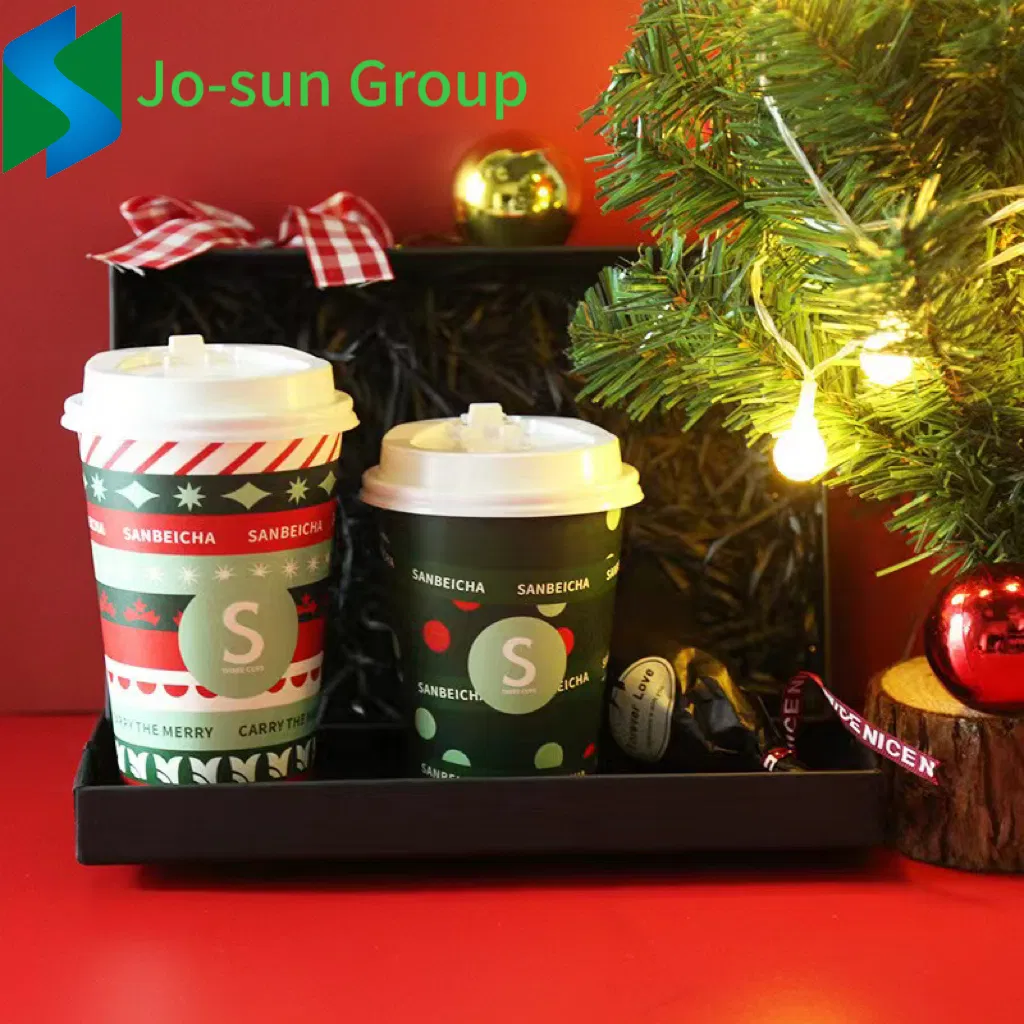 Tema de Decoração de Aniversário Ecológica Copo de Papel Descartável para Chá, Café, Leite de Soja e Bebidas Quentes com Tampa