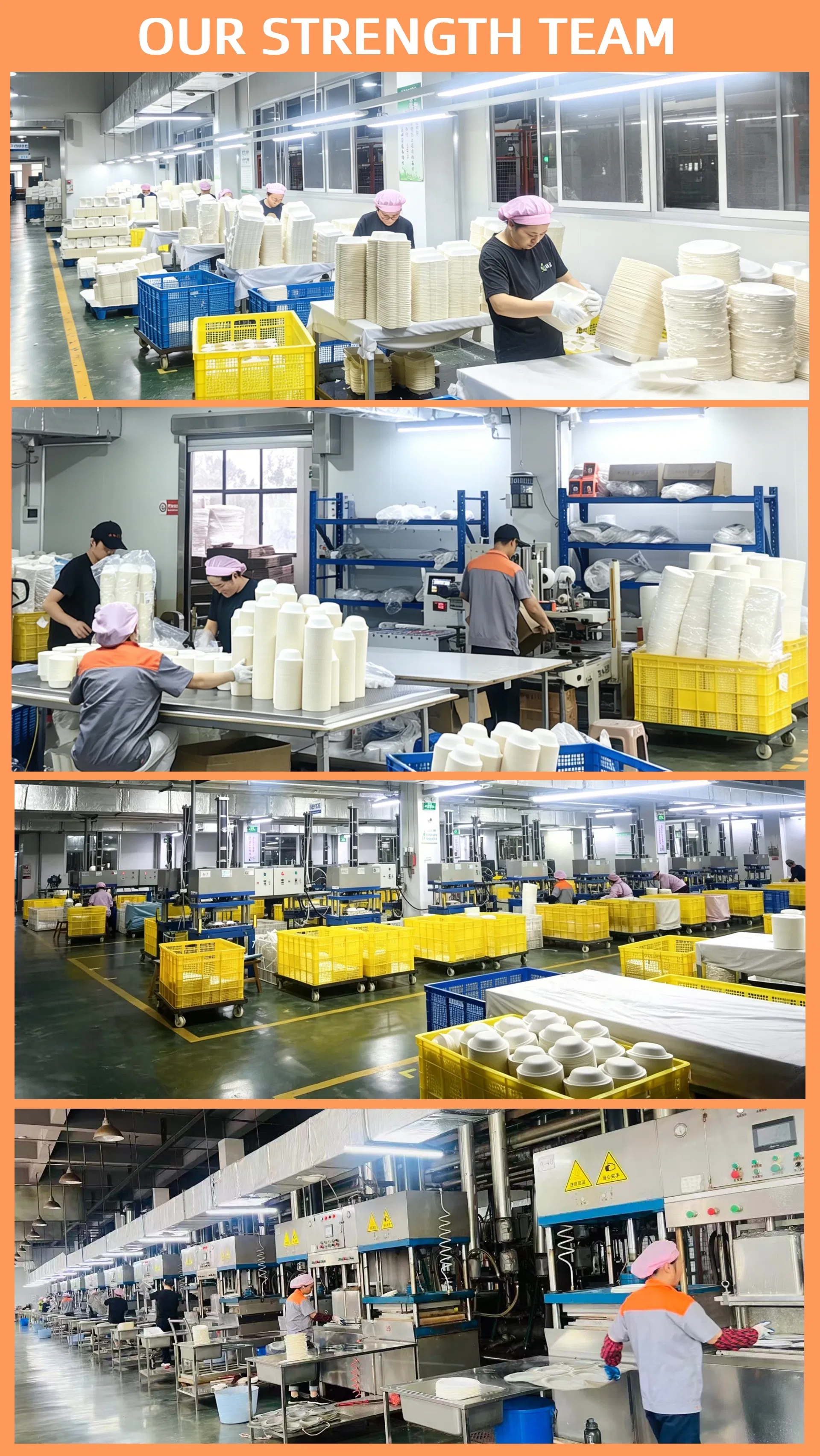Bols de Papel de Salada Ecológicos de Bagasse de Cana-de-Açúcar para Viagem 350ml Recipiente de Embalagem para Restaurante