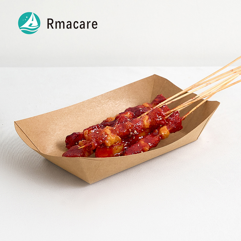 Caixas de papel kraft personalizadas para sushi, batatas fritas, ovos, fast food, porções de batatas fritas, puff, levar, estampagem