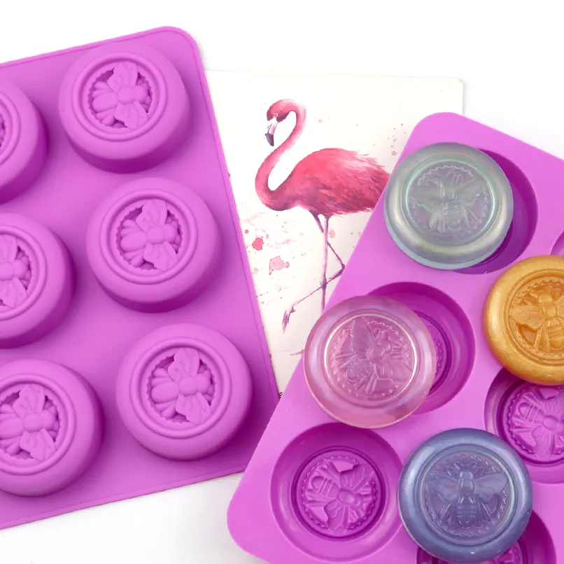 6-Hole Molde de Silicone em Forma de Mel, Molde de Silicone para Velas, Molde para Fazer Sabão