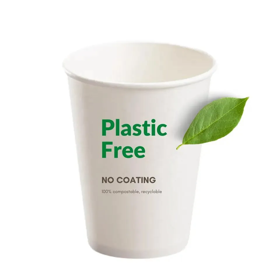 8oz 12oz 16oz 20oz Copo de Café Biodegradável à Base de Água com Dupla Parede e Parede Ondulada para Bebidas Frias e Quentes