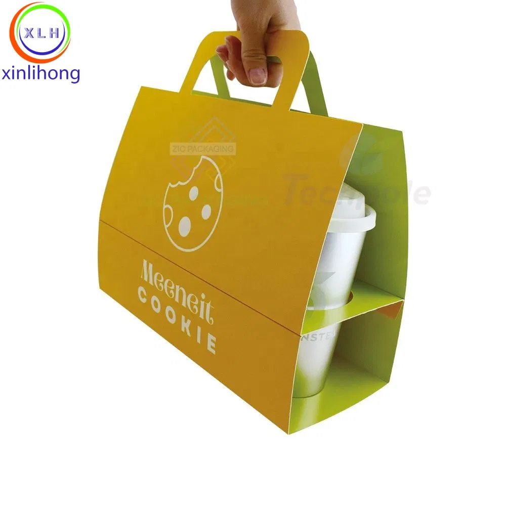 Suportes e divisórias de copos de bebida azuis ecológicos para embalagem para viagem de suco, café, chá, cerveja e vodka feitos de materiais sustentáveis