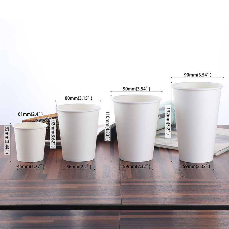 Copo de Papel Descartável Quente PLA Café 4oz 5oz 6 Oz 7oz 8oz Copos de Papel com Logo Copo de Café de Papel