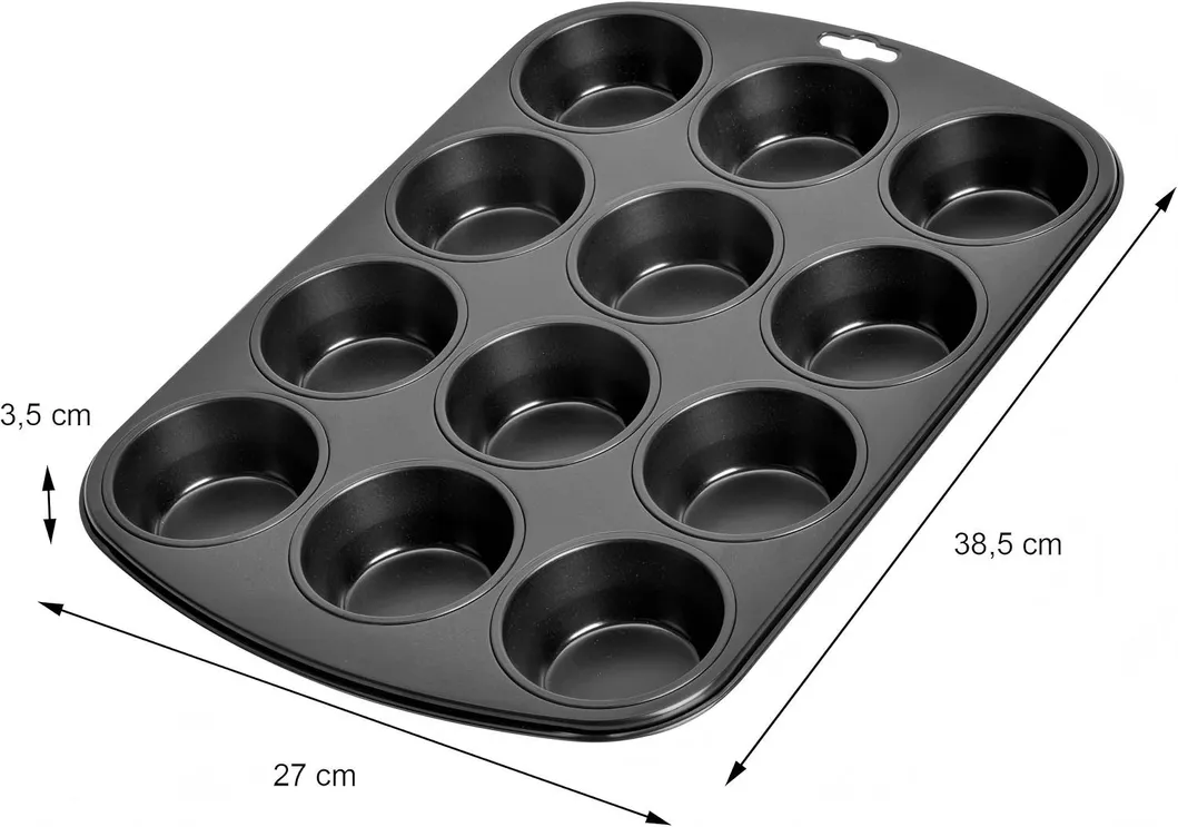 Venda por Atacado Quente 12 Copo de Aço Carbono Papel de Forno Forma de Bolo Antiaderente Forma de Muffin