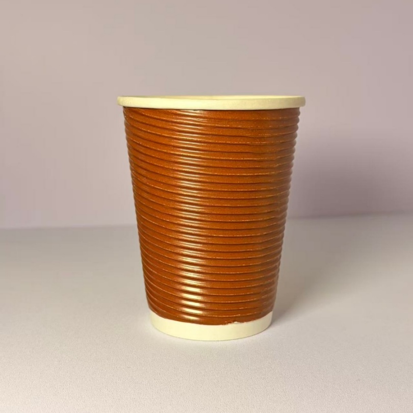 Copo de papel ondulado descartável biodegradável reciclável para bebidas em conformidade com a legislação da UE 10/2011