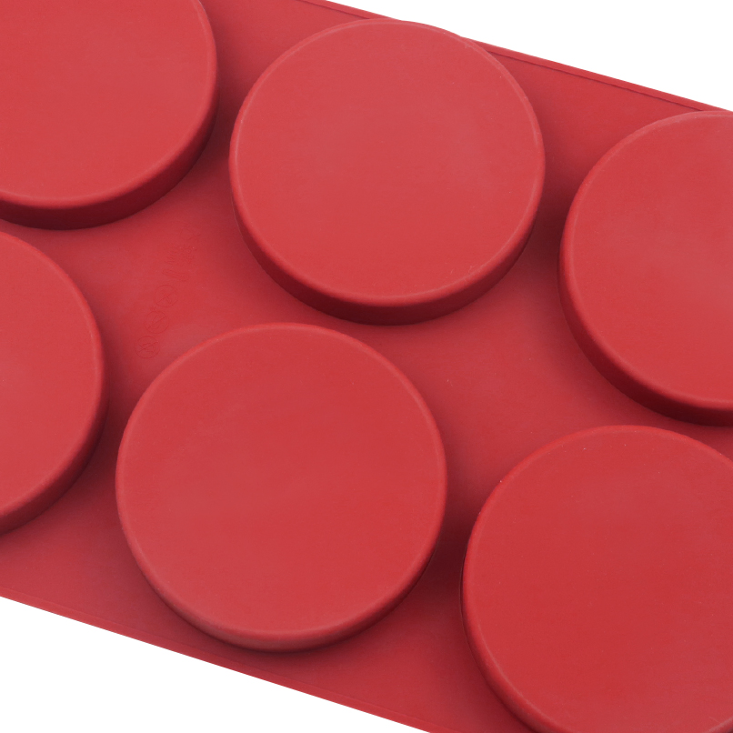 6-Hole Grande Molde de Silicone Circular para Bolo, Molde de Silicone para Velas, Molde para Fazer Sabão