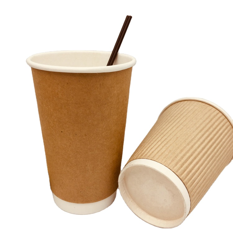 16oz Copo de Papel para Bebida Quente Café Copo Descartável para Bebida Fria