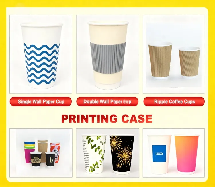 Levar Copos de Papel Descartáveis Personalizados Ecológicos da China para Bebidas Quentes e Frias Duplos e Simples Atacado com Tampas 4oz-16oz