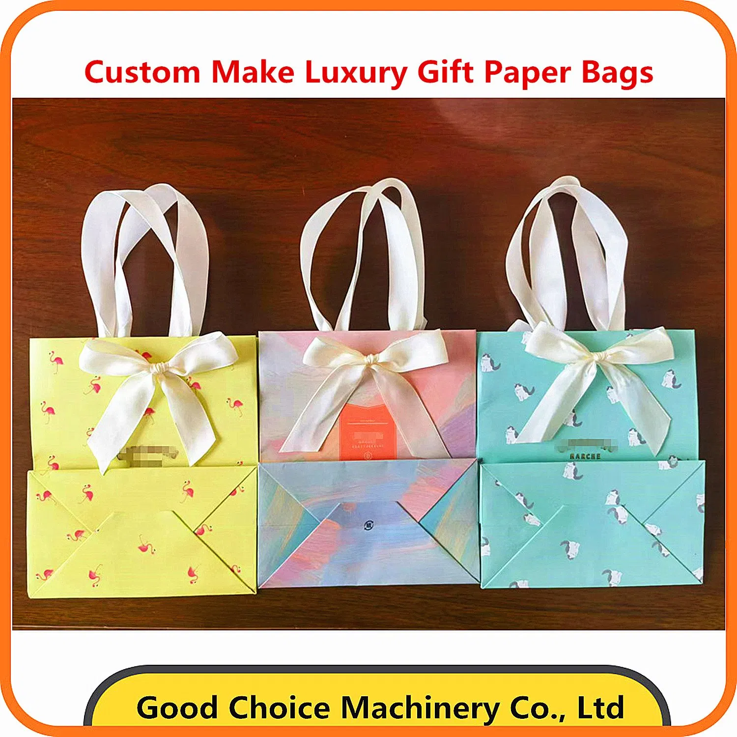 Bolsas de papel kraft de luxo personalizadas para compras
