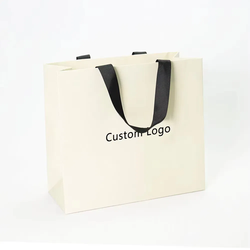 Saco de Papel Personalizado de Luxo para Aniversário, Casamento, Dia dos Namorados, Festa, Embalagem de Compras Rosa, Saco de Presente Personalizado
