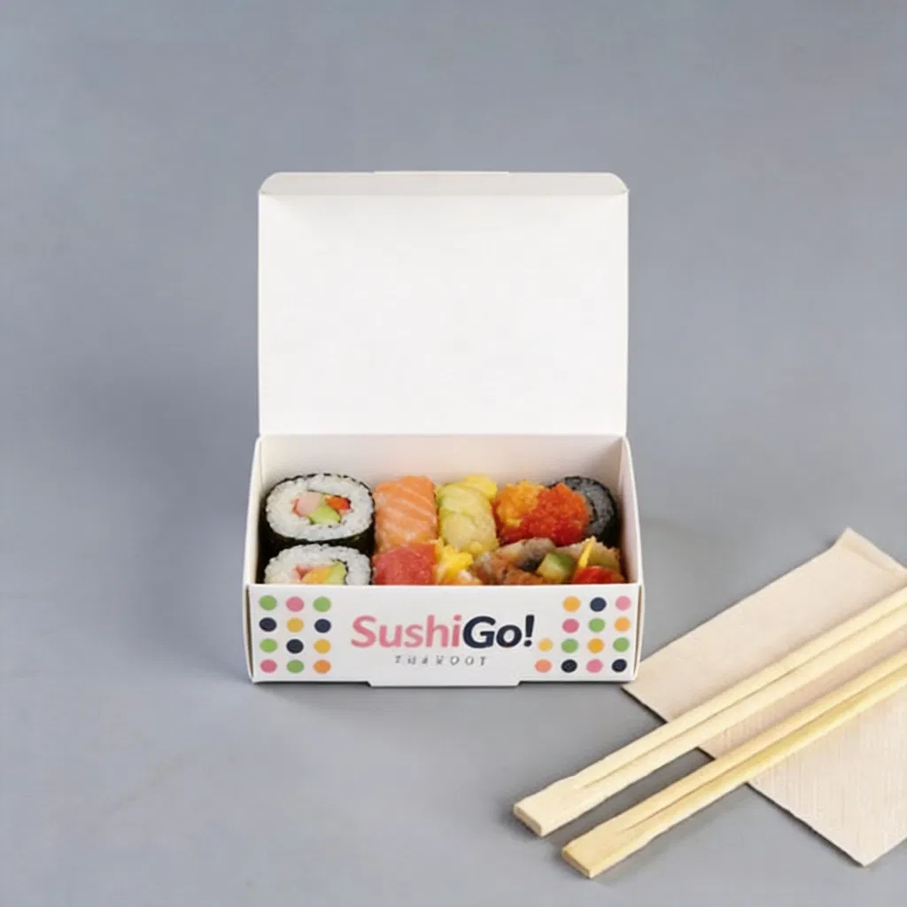 Caixa de Sushi de Papel para Embalagem Alimentar de Luxo Personalizada