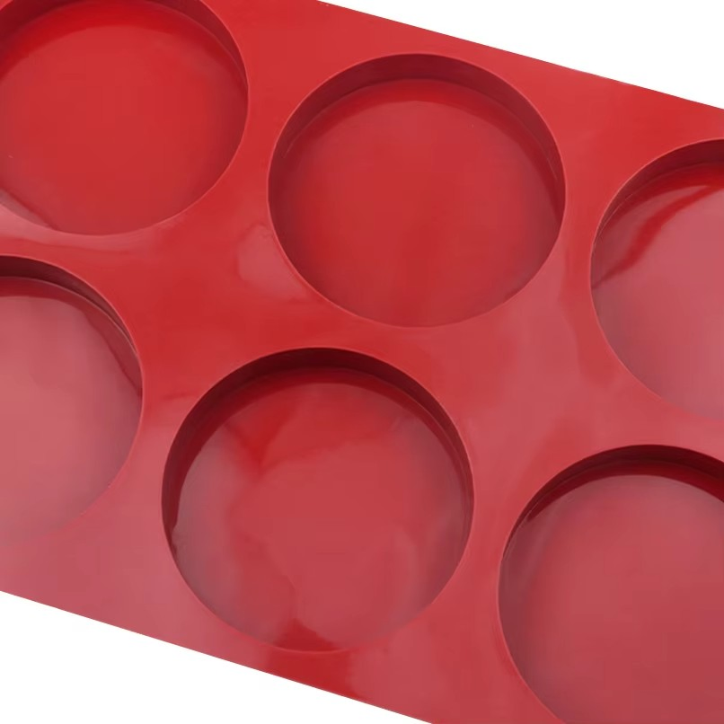 6-Hole Grande Molde de Silicone Circular para Bolo, Molde de Silicone para Velas, Molde para Fazer Sabão