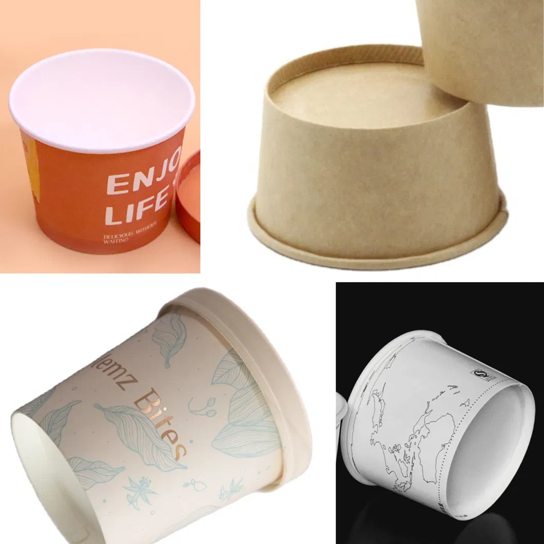Copos de Papel para Sobremesa de Iogurte Descartáveis Personalizados 5oz com Tampas