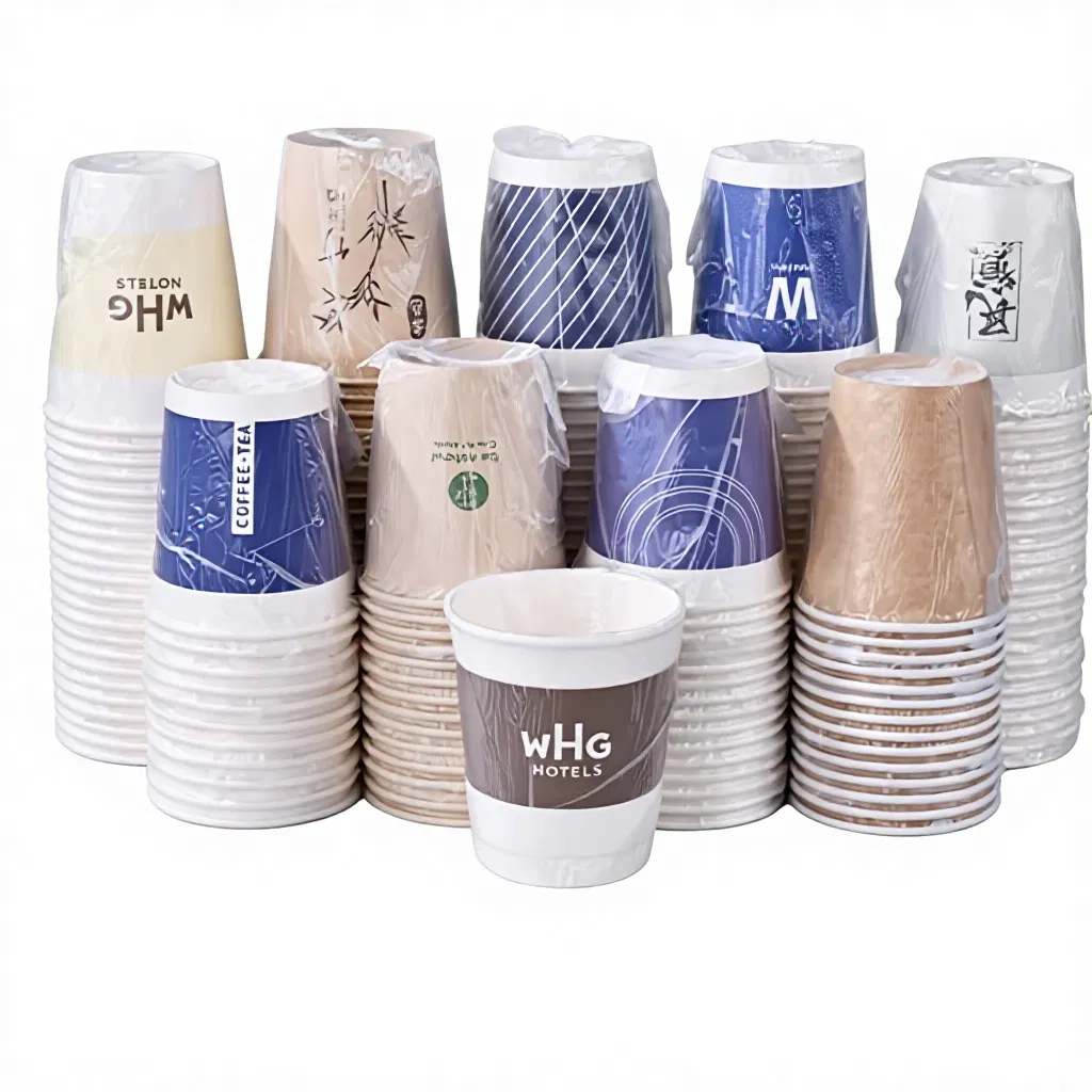 9oz 270ml Hotel Embalagem Independente Descartável para Bebidas Quentes Uso Pousada Personalizável Copo de Papel