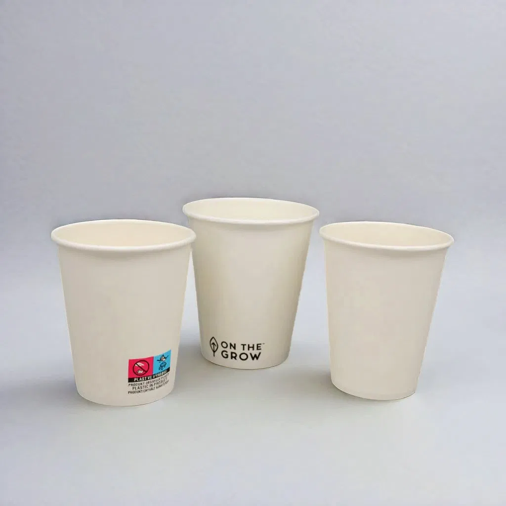 Impressão Personalizada Copo de Papel Kraft Descartável de Parede Simples e Dupla para Bebidas Quentes Copo de Café de Papel Corrugado
