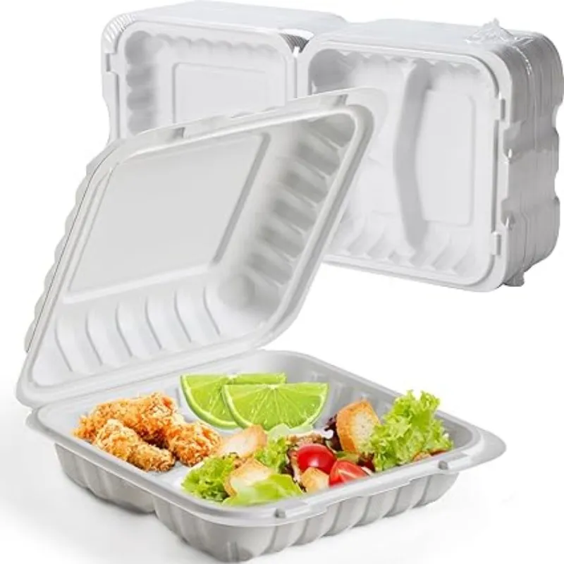 Caixa de Hambúrguer Branca de Célula Única 8-Inch para Fast Food para Viagem
