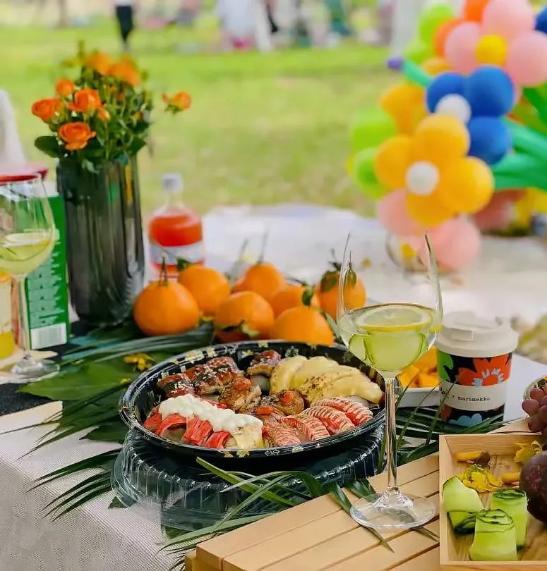 Bandeja de plástico descartável para sushi
