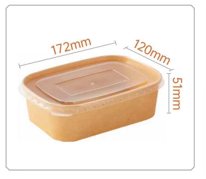 Container de Papel Kraft Ecológico para Embalagem de Alimentos, Container para Sopa, Salada