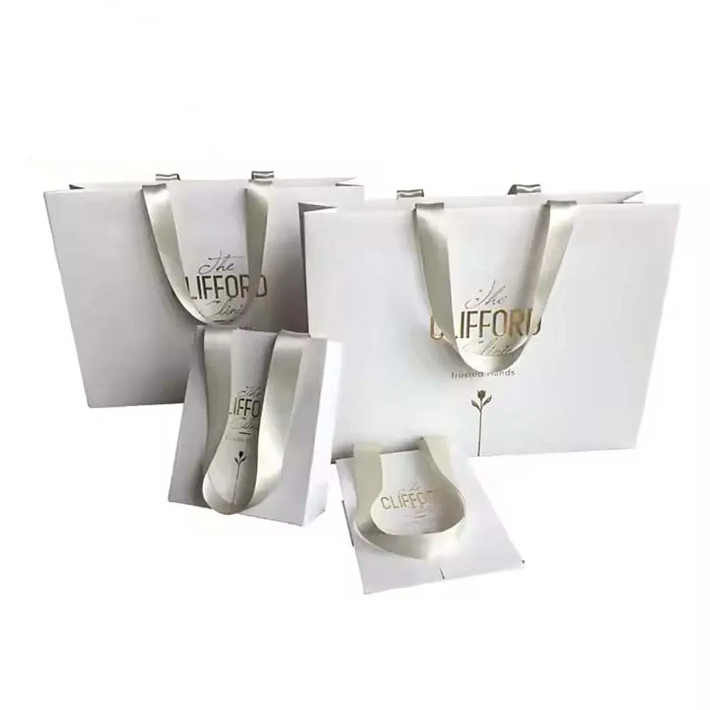 Sacos de presente de papel kraft personalizados para embalagem de compras