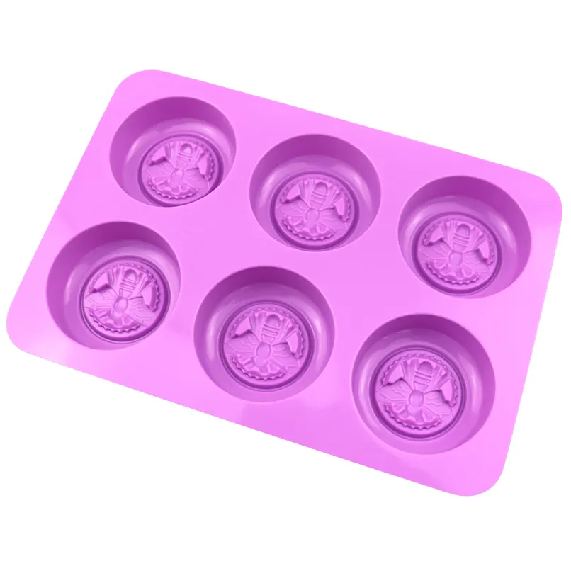 6-Hole Molde de Silicone em Forma de Mel, Molde de Silicone para Velas, Molde para Fazer Sabão