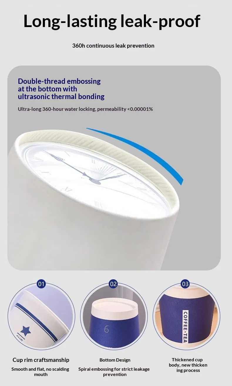 9oz 270ml Hotel Embalagem Independente Descartável para Bebidas Quentes Uso Pousada Personalizável Copo de Papel