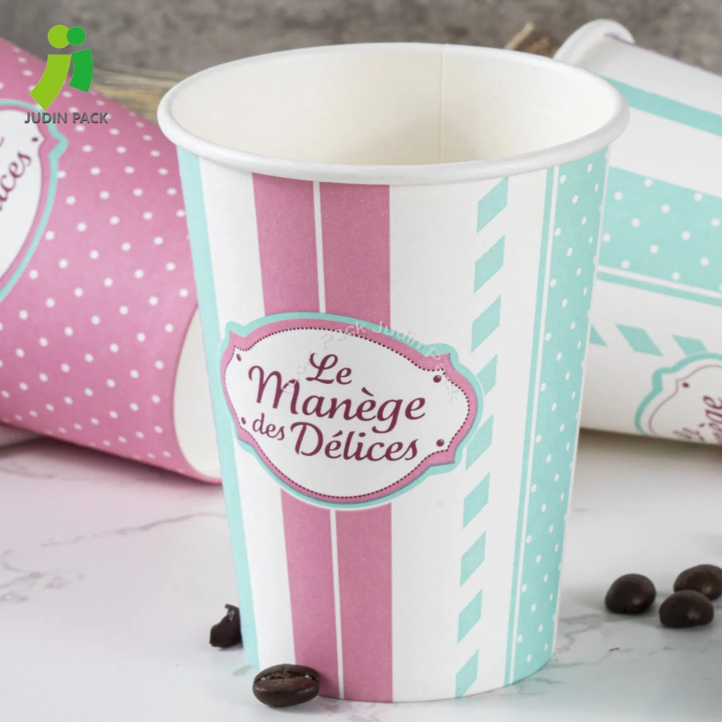 12 Copo de Papel Descartável de Parede Simples de 8 Oz para Bebida Quente de Café