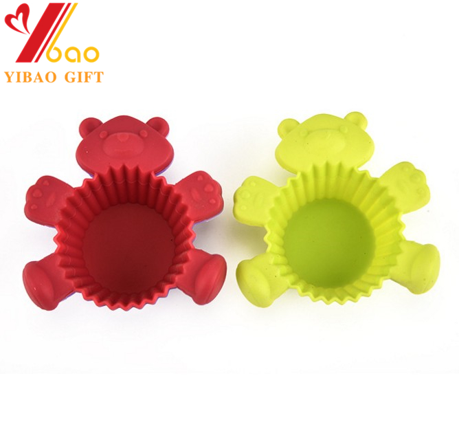 Molde de Bolo de Papel em Silicone Personalizado 3D Urso Fofo Ferramentas para Bolo