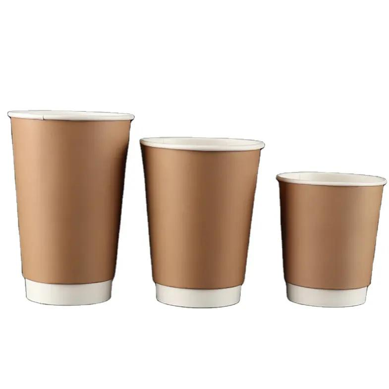 8oz 12oz 16oz 20oz Copo de Café Biodegradável à Base de Água com Dupla Parede e Parede Ondulada para Bebidas Frias e Quentes