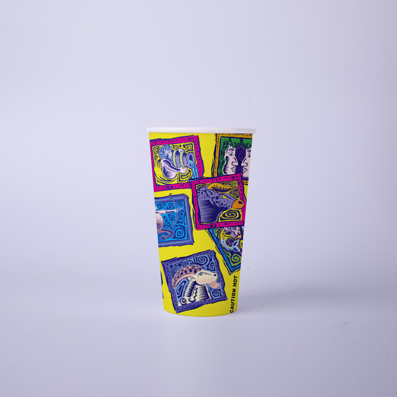 PE 22oz Copo de Papel Personalizado de Parede Simples com Tampa para Bebida Quente Fria