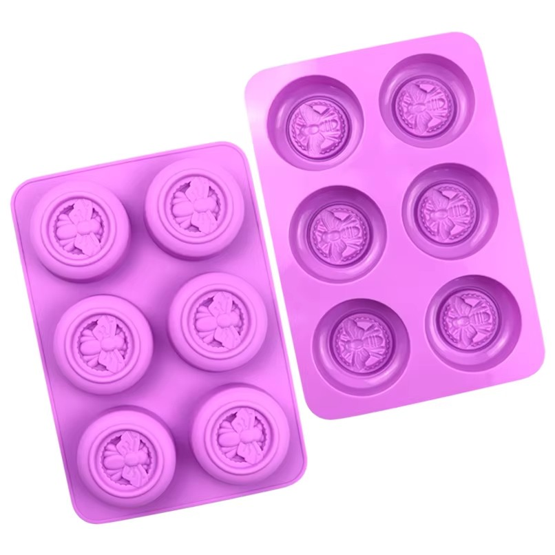 6-Hole Molde de Silicone em Forma de Mel, Molde de Silicone para Velas, Molde para Fazer Sabão