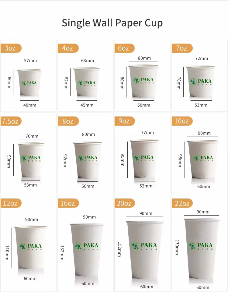 Copo de Papel Frio Biodegradável Descartável 8oz para Bebida Econômico