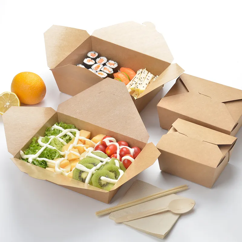 Container de Papel Kraft Descartável para Embalagem de Alimentos 1