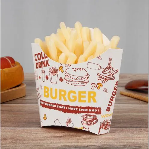 Impressão personalizada por atacado com logotipo, caixa de embalagem de papelão de alta qualidade para alimentos, embalagem de hambúrguer para restaurante de fast food e padaria, embalagem de clamshell de papel para hambúrguer