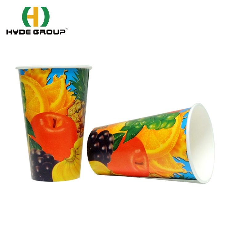 Copo de papel para bebida fria com revestimento descartável de PE