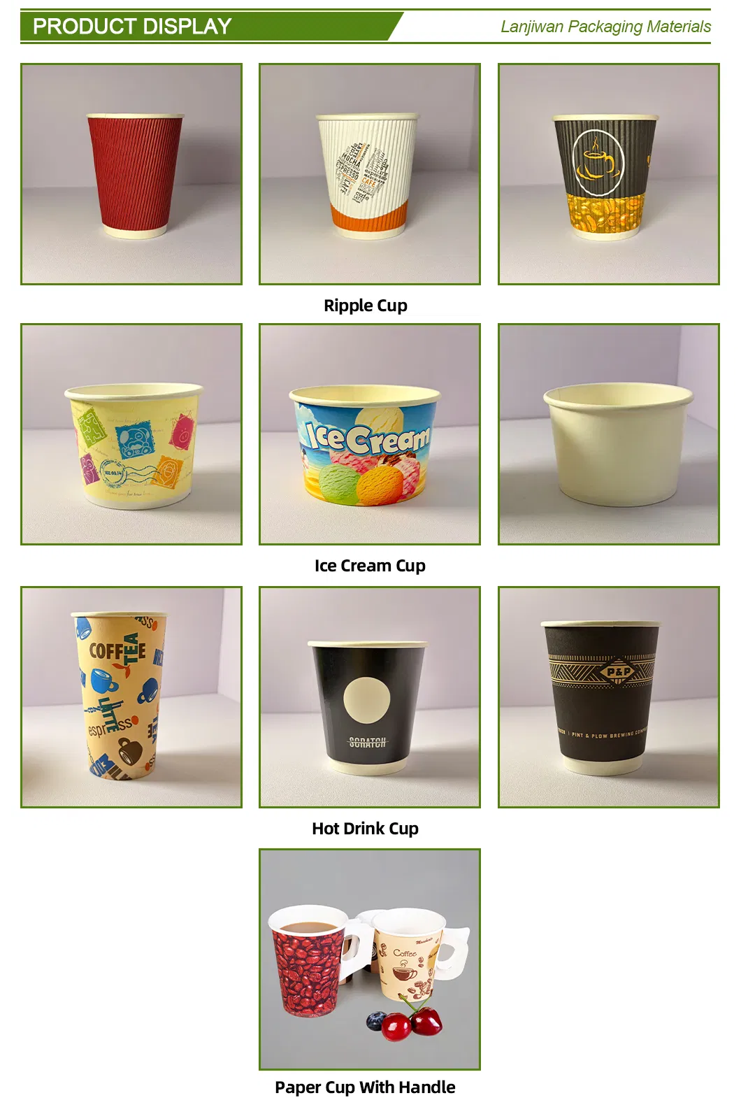 Copo de papel ondulado descartável biodegradável reciclável para bebidas em conformidade com a legislação da UE 10/2011