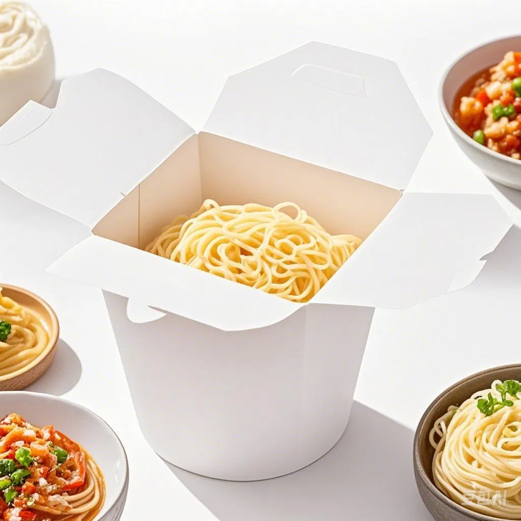 Caixas de Papel Compostáveis para Catering, Noodles, Saladas e Lanches, Recipientes para Alimentos