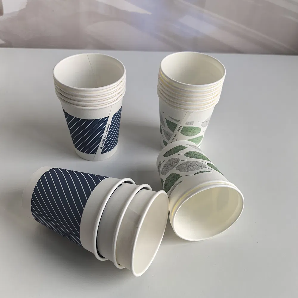 Copos de Papel Extra Fortes de Parede Dupla para Bebidas Frias 20oz Design Sem Suor Suprimento para Restaurantes e Entregas