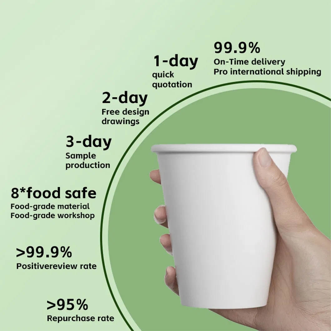 Copos de papel de bambu fibra de bagasse PLA à base de água compostáveis