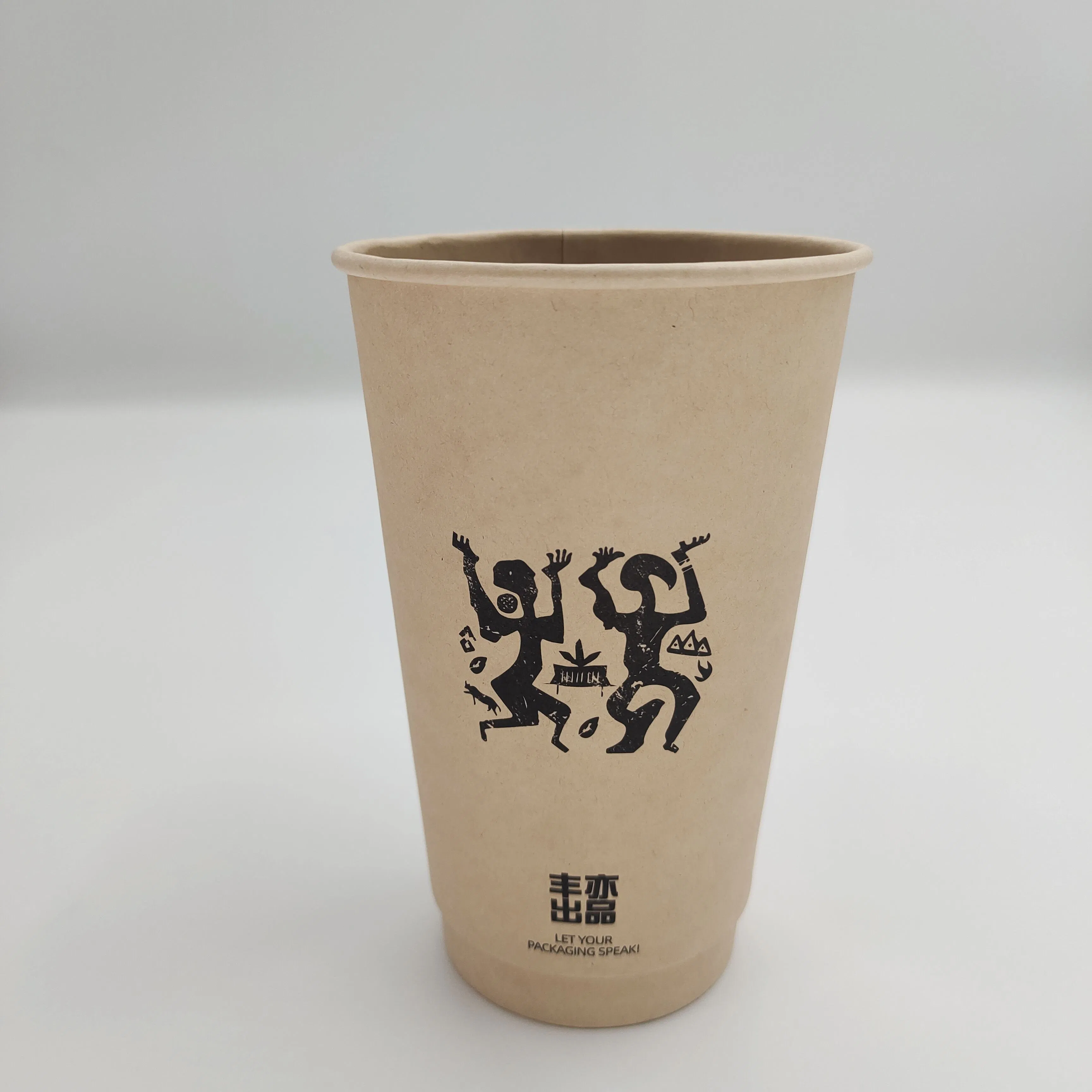 Levar Copos de Papel Descartáveis Personalizados Ecológicos da China para Bebidas Quentes e Frias Duplos e Simples Atacado com Tampas 4oz-16oz