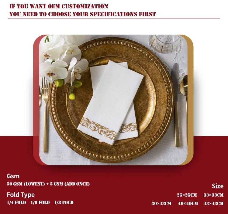 Guardanapos de Papel para Casamento, Aniversário, Catering e Decoração de Mesa do Dia a Dia