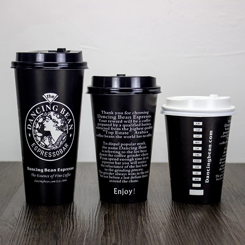 Copos de Papel Personalizados Copos de Café Atacado Descartáveis de Parede Ondulada Simples Dupla para Bebidas de Bolha Boba Chá de Leite para Bebidas Quentes Frias com Tampas 4 8 12 16 Oz