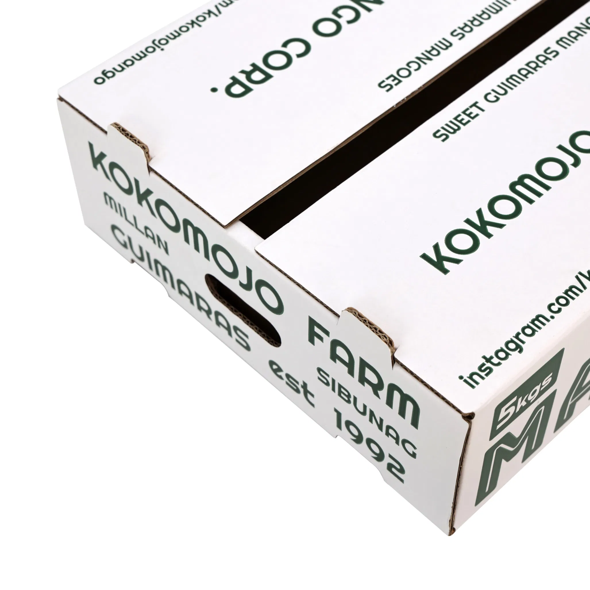 Caixa de papelão ondulado impressa personalizada para embalagem de frutas e vegetais como abacate, abacaxi, tomate, laranja, maçã, limão, manga e banana