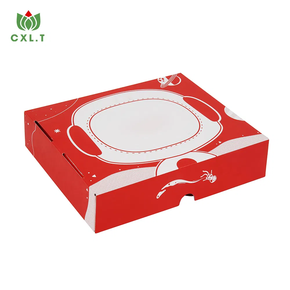 Caixa de papelão corrugado para pizza personalizada de luxo, atacado, presente, bolo