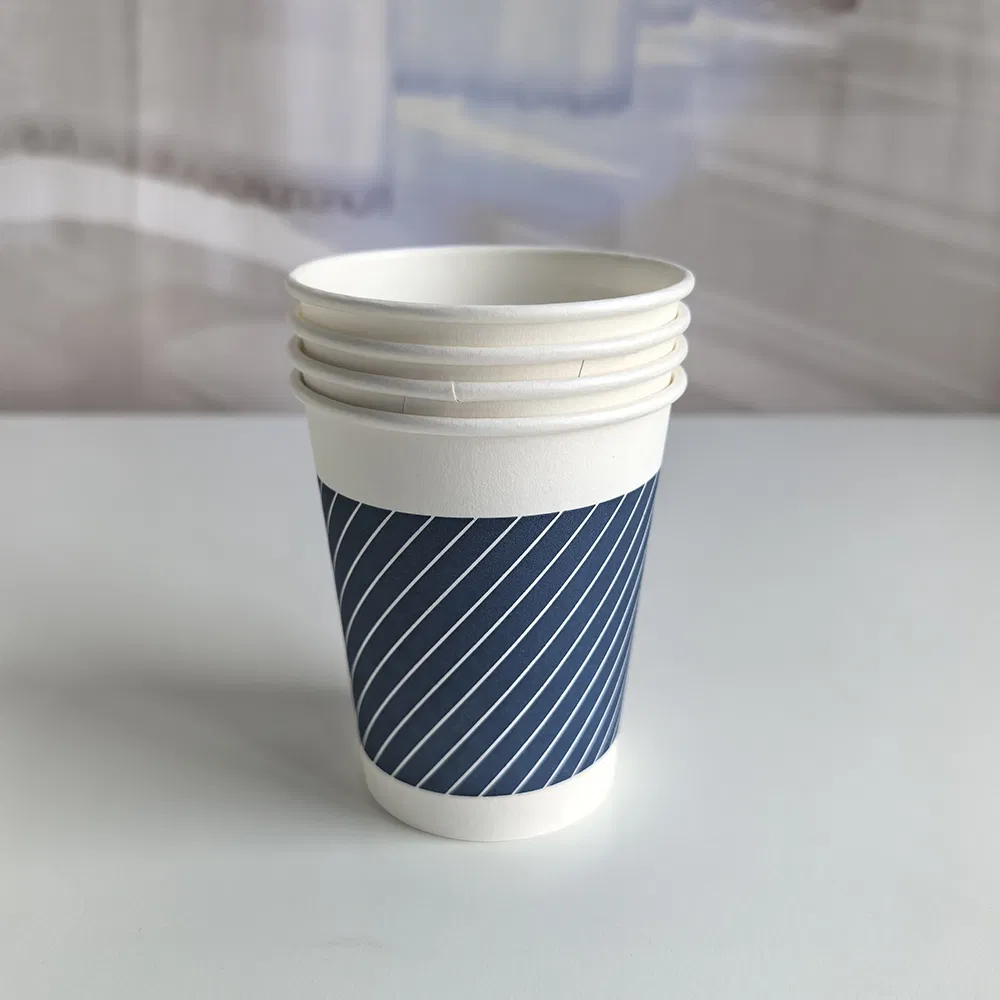 Copos de Papel Extra Fortes de Parede Dupla para Bebidas Frias 20oz Design Sem Suor Suprimento para Restaurantes e Entregas