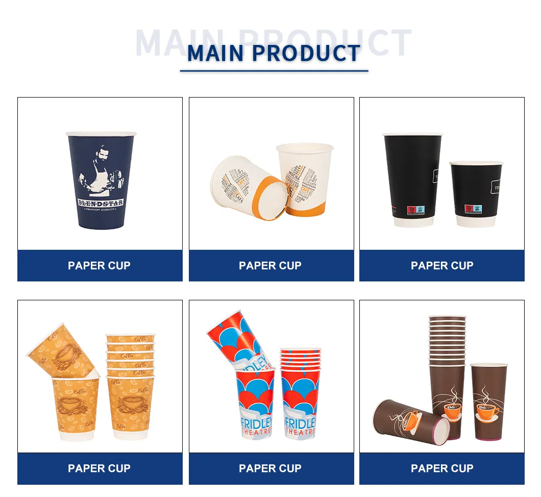 Copo de papel biodegradável personalizado de parede dupla descartável para café, festa e chá