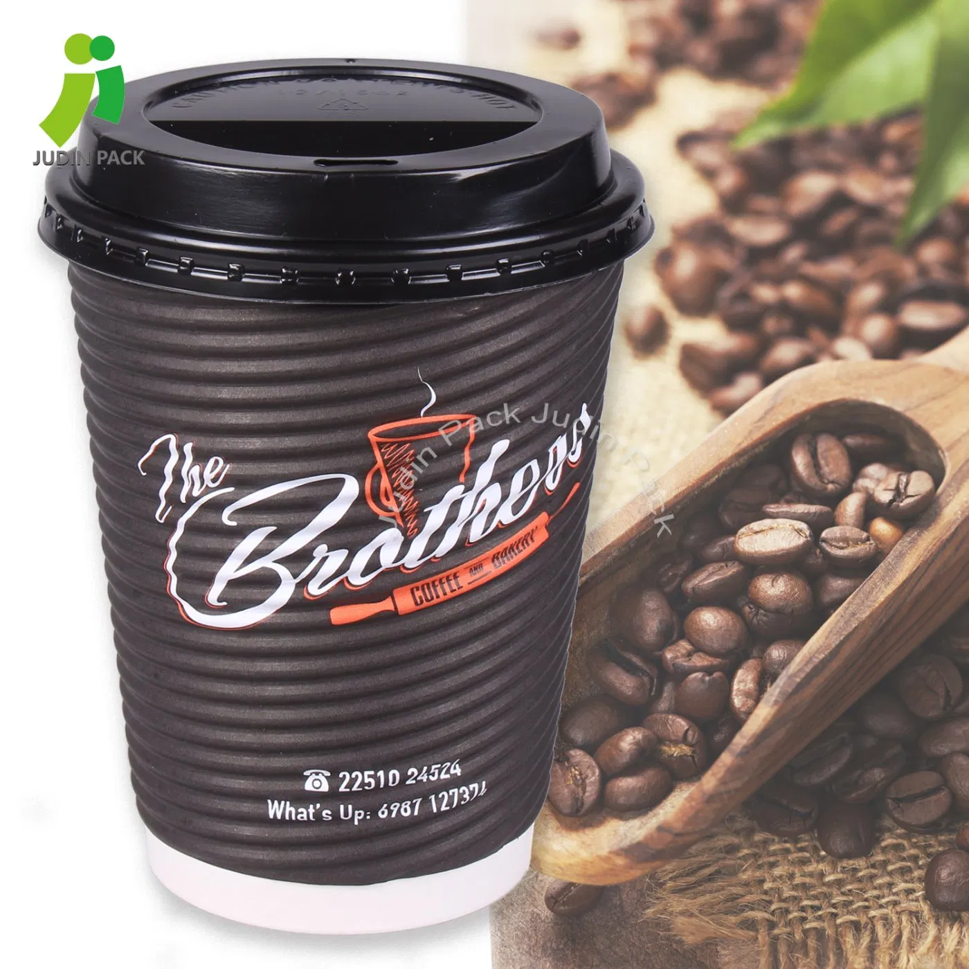 20oz Copo de Papel Descartável para Bebidas Quentes e Frias Ripple Wall
