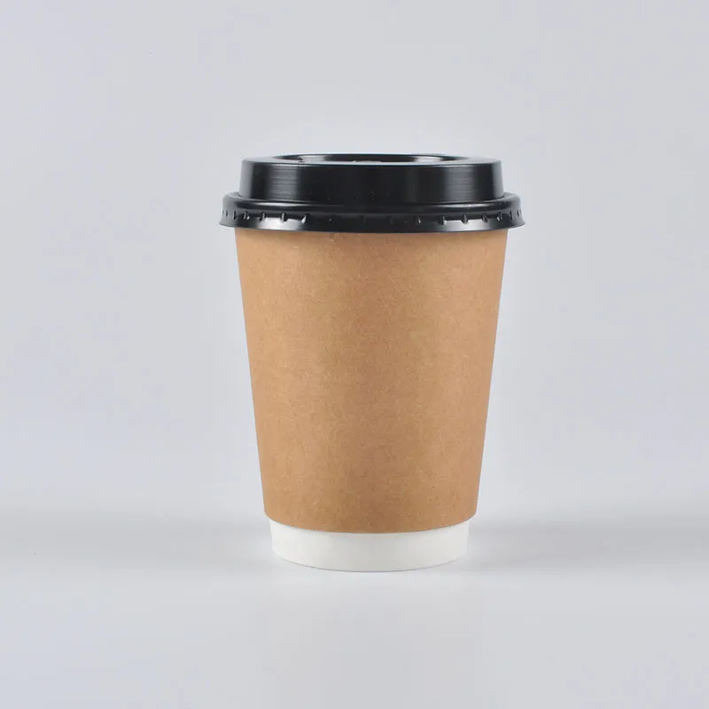 Impressão Personalizada Copo de Papel Kraft Descartável de Parede Simples e Dupla para Bebidas Quentes Copo de Café de Papel Corrugado